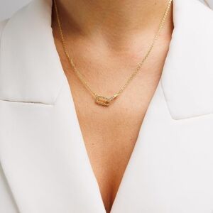 Dainty 18K Gold Plated Interlocking Links Chain Necklace